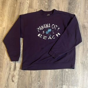 Panama city beach sweatshirt, women’s large/oversized, dark purple base